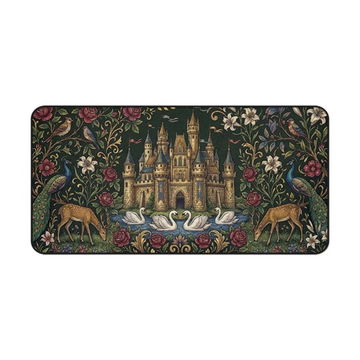 Medieval Castle Desk Mat, Fantasy Tapestry Mousepad, XL XXL Desk Pad - Etsy