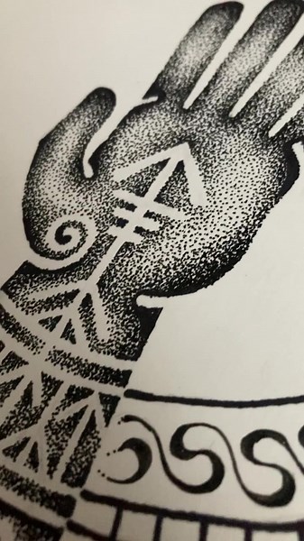 Tyr’s Sacrifice! Available to tattoo. I’ll also be making prints of this so keep your eyes peeled! #nordictattoo #norsemythology #vikingtattoo #viking #tyr #runes #runetattoo #rune #runetatoos #mythology