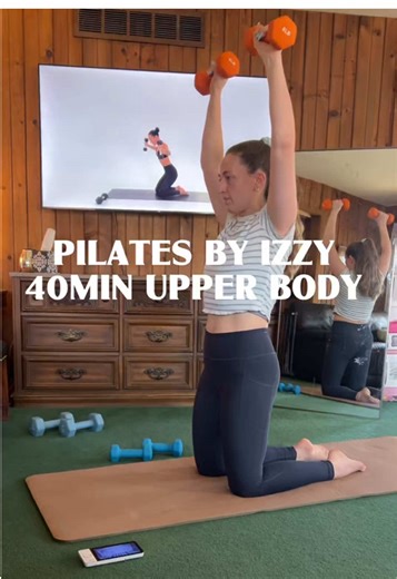 #PilatesByIzzy 40min Upper Body Strength for Easter🐣🩷 Anyone else feel like your strength just disappears during your luteal phase?🙋🏼‍♀️ I’ll defintely be sore tomorrow 🤩 @IZZY SAMUEL #pilates #homeworkout #strength #fypシ