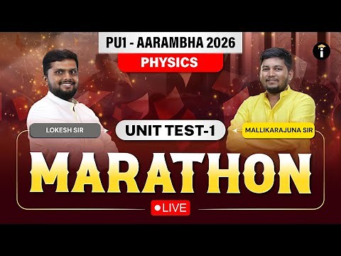 Physics PU1 Marathon Live for Unit test-1| Class 11| PUC Science | Parikshe
