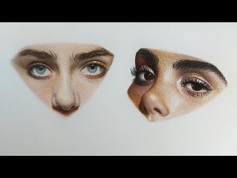 Aprende a PINTAR ROSTROS con LÁPICES DE COLORES