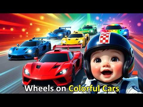 Learn Colours Name with Cars 🚗🌈 | Kids Songs & Nursery Rhymes | Wheels on the Car