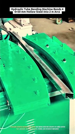 Hydraulic Tube Bending Machine Bends 40×50 mm Hollow Steel into 2 m Arcs #industrialcrush