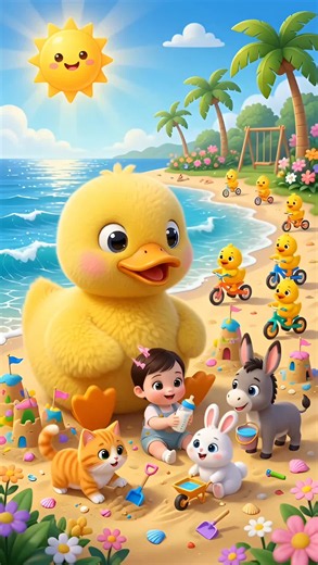 Cute Duck Cartoon for Kids Playing Up
