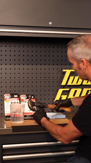 Coming up this weekend, Kevin takes us through the steps of applying FiberBond from JB Weld. Its designed to effortlessly adhere to a variety of surfaces and provide an extraordinary bond in only 15 minutes. Stay tuned to your local listings for broadcast schedules on MotorTrend TV. #twoguysgarage #jbweld #motortrendtv | Two Guys Garage