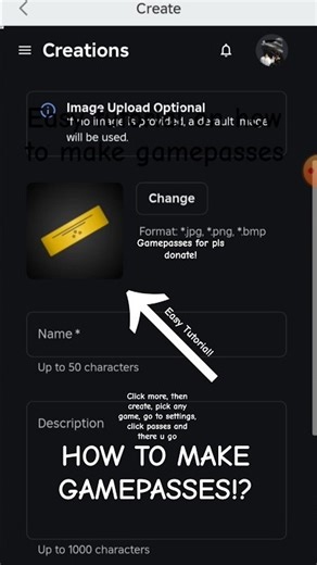 How to make gamepasses tutorial!!! #Gamepasses #Tutorials #Donations #Roblox