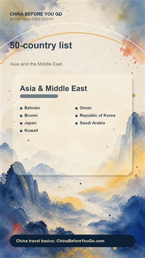 China 30-Day Visa-Free Entry: 50 Countries & Key Dates