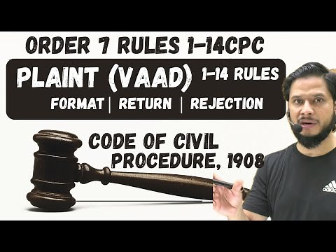 Order 7 CPC Plaint Rules 1-14 || Return of plaint || Rejection of Plaint || Format of Plaint