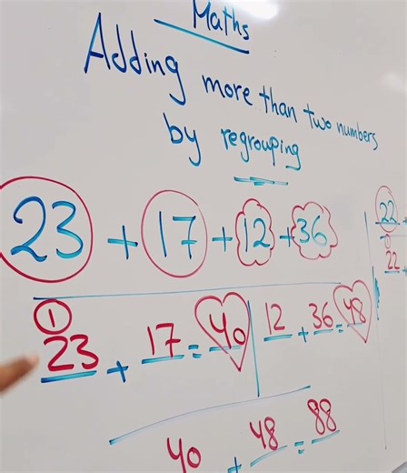 Adding more than two numbers by regrouping . grade 2 . جمع اكتر من رقم الصف الثاني الابتدائي #maths