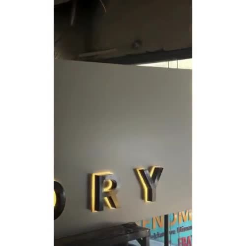 Halo Lit Sign, Reception Logo Sign, 3D Metal Backlit Sign, Illuminated Letters, LED Light up Sign, Large Metal Letters, Business Signboard - Etsy