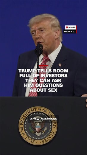 President Donald Trump told investors that they could “talk sex” as he opened for questions after delivering his remarks at the FII Priority Summit conference in Miami on Friday. #cnn #news