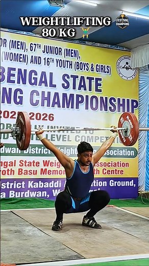 Boy's 80kg Snatch Lift 🔥 | State Championship #shorts #weightlifting #motivation #trending #viral