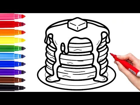 Drawing Pancake Step by Step | Easy Pancake Drawing for Kids