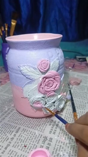 I Made a Vase Using Only Air Dry Clay #shorts