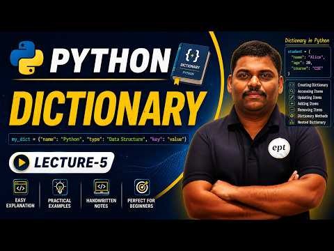 Learn Python Dictionaries from Scratch 🔥 | Python Course Lecture 5 | Complete Tutorial