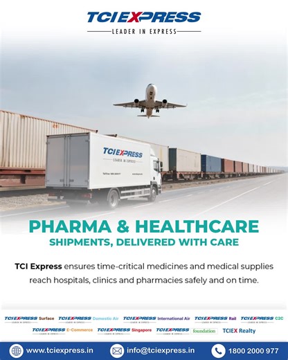 TCI Express Ltd. on Instagram: "From manufacturers to medical facilities, TCI Express enables consistent and secure transportation of healthcare shipments, supporting continuity of patient care. #TCIExpress #HealthcareLogistics #PharmaceuticalTransport #SupplyChainExcellence #TrustedNetwork"