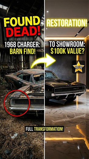 1968 Dodge Charger Restoration Timelapse | Rust to Showroom Luxury Reveal #shorts