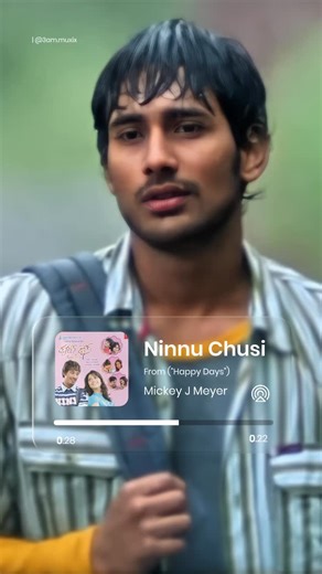 @3am.muxix on Instagram: "✨🎶 When a single melody hits straight to the heart… 💫💖 Some songs don’t just play — they live inside you forever 🥹🎧 🎼 “Ninnu Chusi” 🎬 Happy Days 🎹 Music by the magical Mickey J Meyer ✨🔥 Close your eyes, feel the vibe, and let nostalgia take over 🌙💭 If this song ever made you smile, blush, or miss someone… this reel is for YOU 💞🎶 💥 Like ❤️ | Follow 👉 @3am.muxix | Comment your favorite line 👇 Tag someone who feels this song the same way you do 🫶✨ #ninnuch