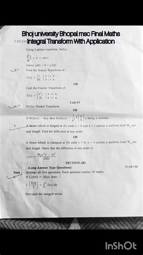 #Bhoj university MSc-mathematics Final (Integral Transform With Application @peetambarkhobariya2155⁩