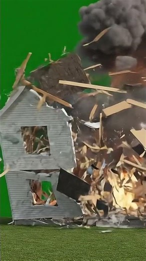 Massive House Explosion – Free Green Screen HD
