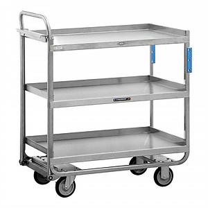 Lakeside 163421 Heavy-Duty 3-Shelf Utility Cart with Push-Pull Handle