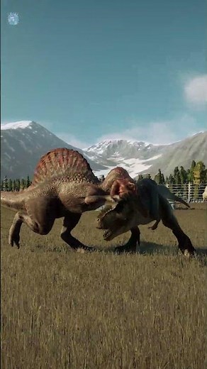 Spinosaurus deceives and knocks down predators 🦖 Jurassic World Evolution 2