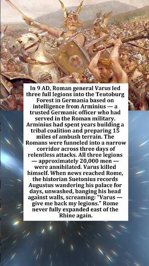 Rome Lost 20,000 Soldiers in One Forest in Three Days. Augustus Never Recovered