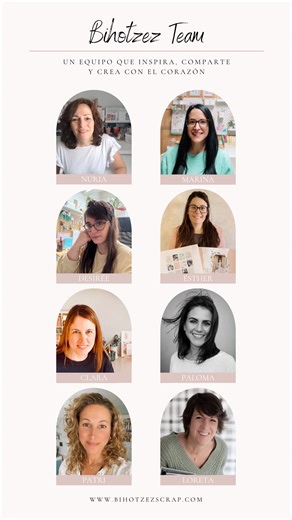 🌸 María | Scrap, DIY y Bienestar on Instagram: "¡Hola chicas! Hoy os presento al equipo BT 🫶🏻 Me siento súper agradecida por cada uno de los síes que han hecho posible este nuevo camino que empezamos juntas. Gracias Nuria, Marina, Patri y Loretta, por seguir estando, por sumar y por hacerlo siempre tan bonito 🥰 Y Desirée, Esther, Clara y Paloma ¡bienvenidas! 🤍 Gracias por sumaros con tanta ilusión, por confiar y por aportar vuestra luz a esta nueva etapa. ¡Deseando ver con qué nos sorprende