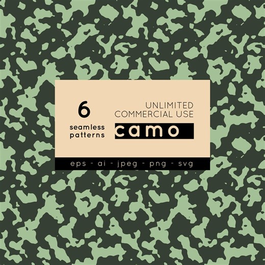 Camo Seamless Pattern Set: Military Camouflage Surface Design Collection (digital Download) - Etsy