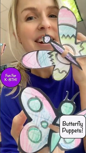 How to make fun and easy Butterfly Puppets! #shorts #artclass