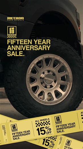 A Celebration Sale This Big Deserves a 15 Day Victory Lap. We’re marking everything down: Wheels, Wheel & Tire Packages, Apparel, and Accessories. 15% Off All Wheels* 15% Off Accessories 15% Off Apparel & Gear 25% Off UTV Wheel & Tire Packages *Excluding Forged Wheels & existing Markdown products | Method Race Wheels