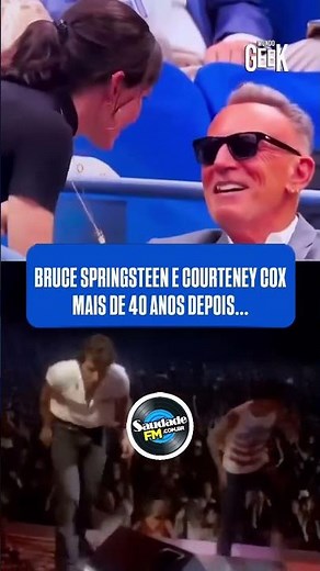 COURTENEY COX MEETS BRUCE SPRINGSTEEN AGAIN AT THE US OPEN #dancinginthedark #years80 #music