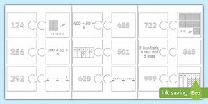 Numbers 1 to 1000 Different Representations Matching Card Activity