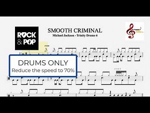 SMOOTH CRIMINAL - Michael Jackson - DRUMS ONLY and DEMO TRACK - Trinity Rock & Pop Drums Grade 6