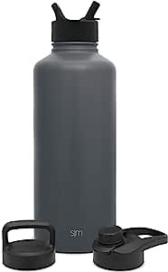 Simple Modern Water Bottle with Straw, Handle and Chug Lid Vacuum Insulated Stainless Steel Metal Thermos Bottles | Big Leak Proof BPA-Free Flask for Sports | Summit Collection | 84oz, Graphite Grey