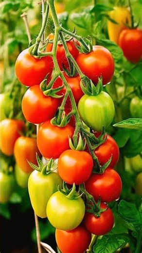 New Tomato Tree Planting Methods To Harvest Tomatos! #shorts #satisfying #farming