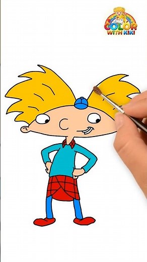 Learn to Draw Hey Arnold - Drawing and Coloring Tutorial for Kids