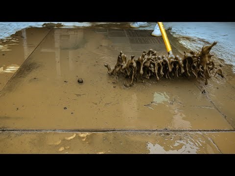 Cleaning a carpet that is covered in mud and slime - carpet cleaning satisfying- ASMR