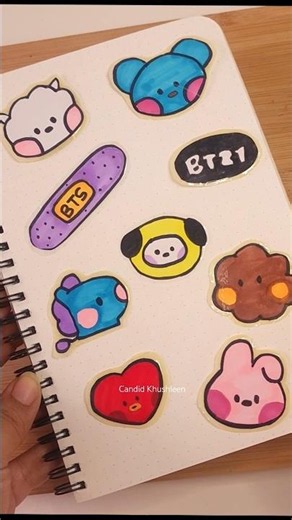 How to make stickers #diy #handmade #love #bts #kpop #diy #homemadepapercraft #btsdecokit