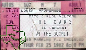 Feb 25, 1982: The Cars at The Summit Houston, Texas, United States | Concert Archives