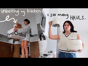 MOVING VLOG day 2: setting up my new kitchen + lots of hauls
