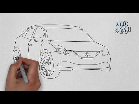 how to draw maruti suzuki baleno(cars drawing)