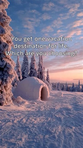 Meta AI on Instagram: "You get one vacation destination for life. Which are you choosing? Vibes created in the Meta AI app and combined with Edits."