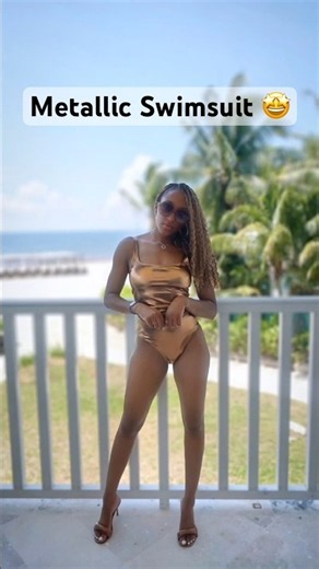 METALLIC swimsuit for vacay 📸| Fashionnova ✨