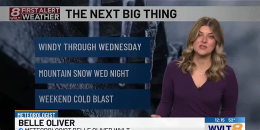 Breezy with showers building this evening