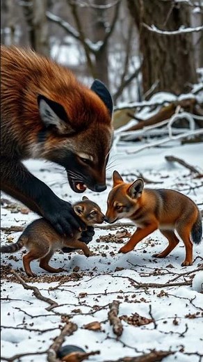 Wolverine vs Wild Dog Savage Duel in the Frostbitten Woodland