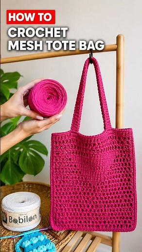 How to Crochet a Mesh Tote Bag | Easy Crochet Market Bag Tutorial for Beginners