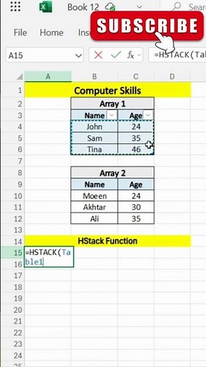 📊 How to Use the HSTACK Function in Excel Like a Pro! 🚀 | Computer Skills
