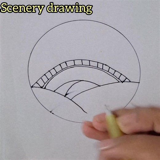 How to draw a scenery very easily step by step!! Kids drawing ❤️ | Fatima’s Art & Kitchen