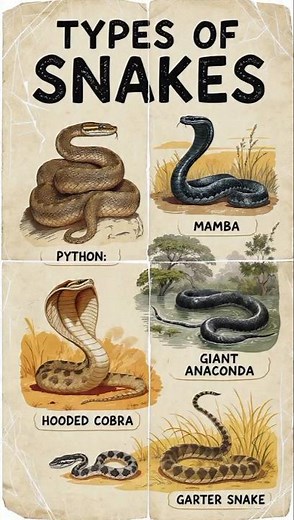 Types of snakes #phyton #mamba #cobra #anaconda #snakes #snakeattack #shortsfeed #shorts #viral